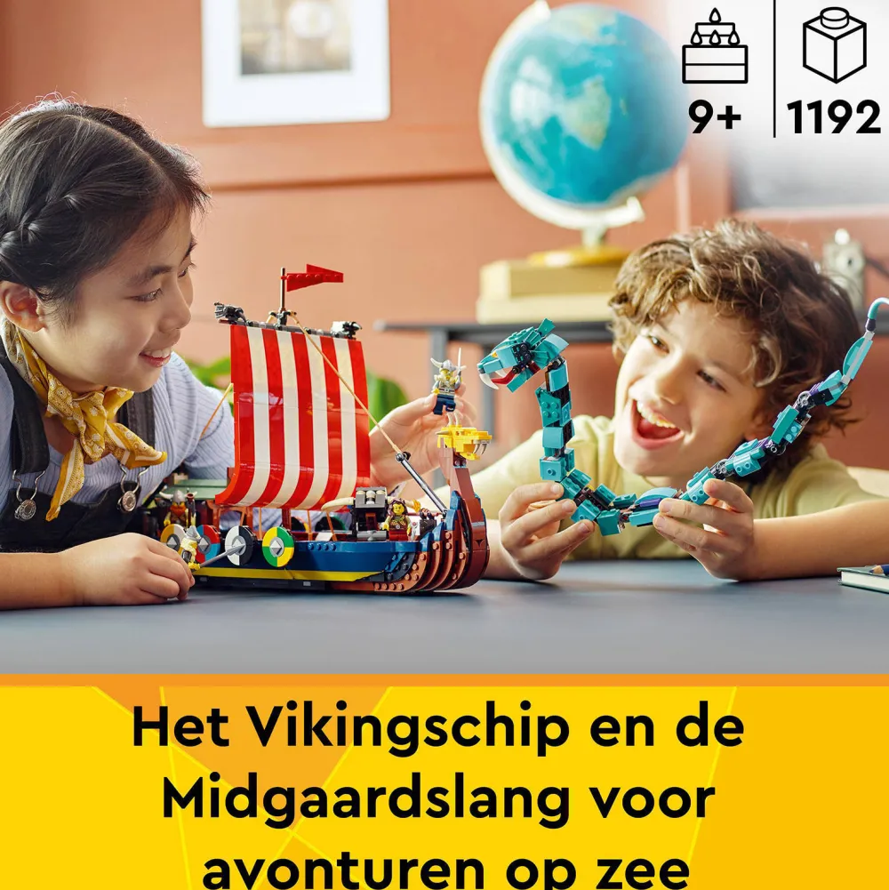 Creator Vikingschip En De Midgaardslang 31132|LEGO Online