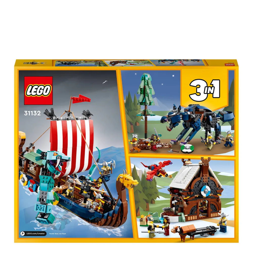Creator Vikingschip En De Midgaardslang 31132|LEGO Online