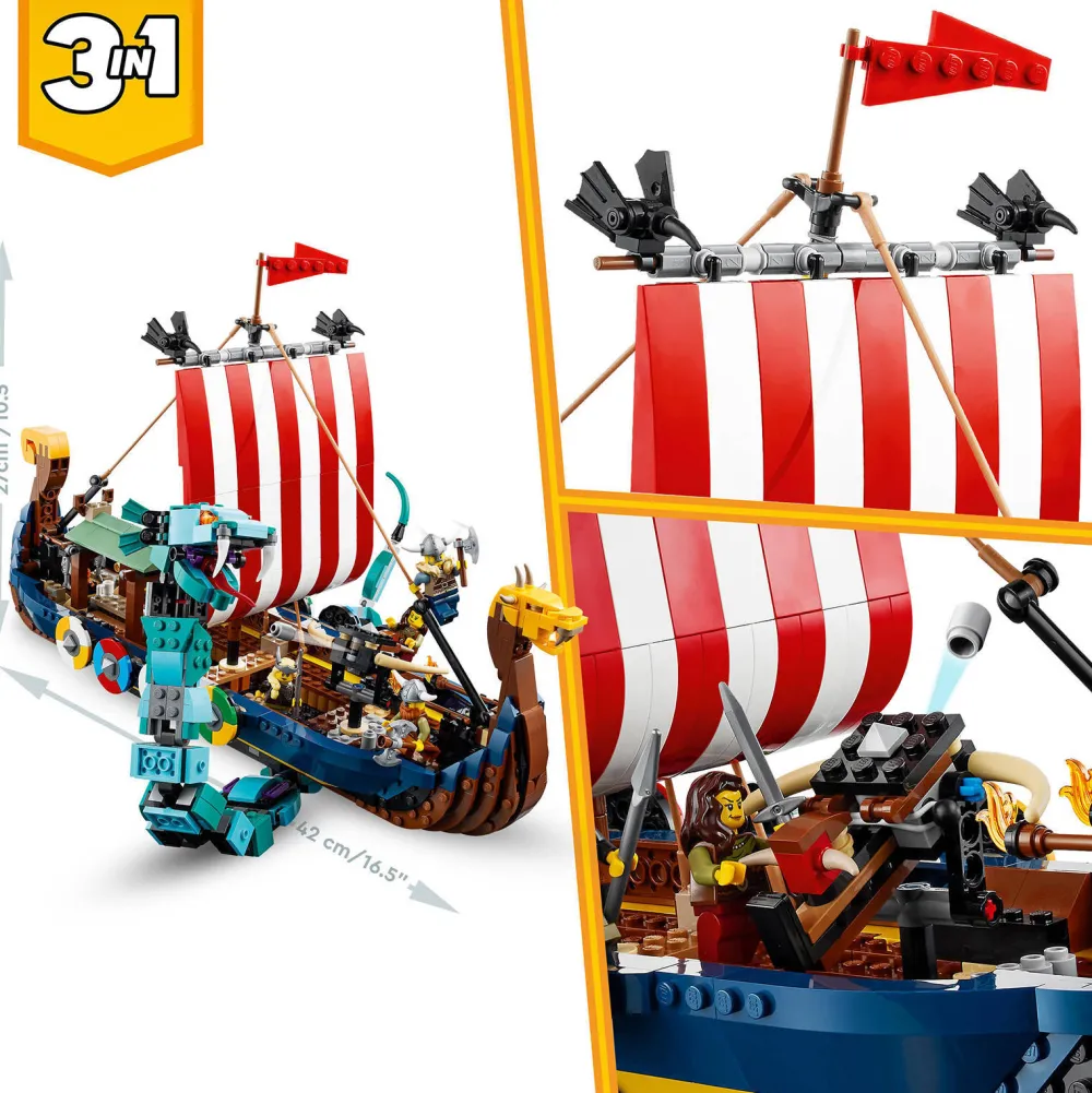 Creator Vikingschip En De Midgaardslang 31132|LEGO Online