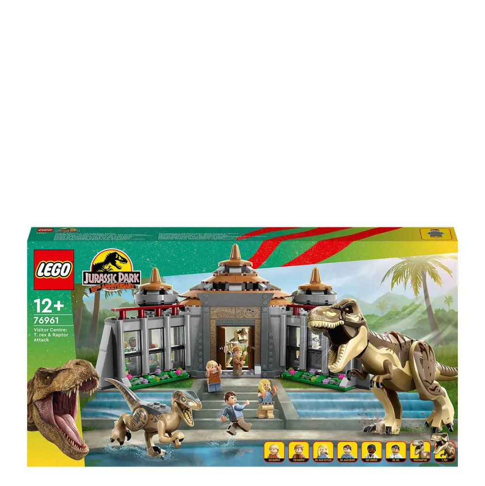 Jurassic World Bezoekerscentrum: T. Rex & Raptor Aanval 76961|LEGO Online