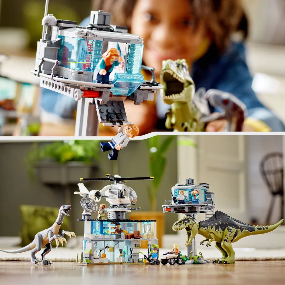 Jurassic World Giganotosaurus & Therizinosaurus Aanval 76949|LEGO Shop