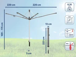 Best Sale Leifheit Droogmolen Linomatic Plus 600 Incl. Bodemhuls - 60 M