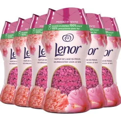 Shop Lenor In-Wash Pioenroos En Hibiscus Geurparels - 6 X 140 Gram