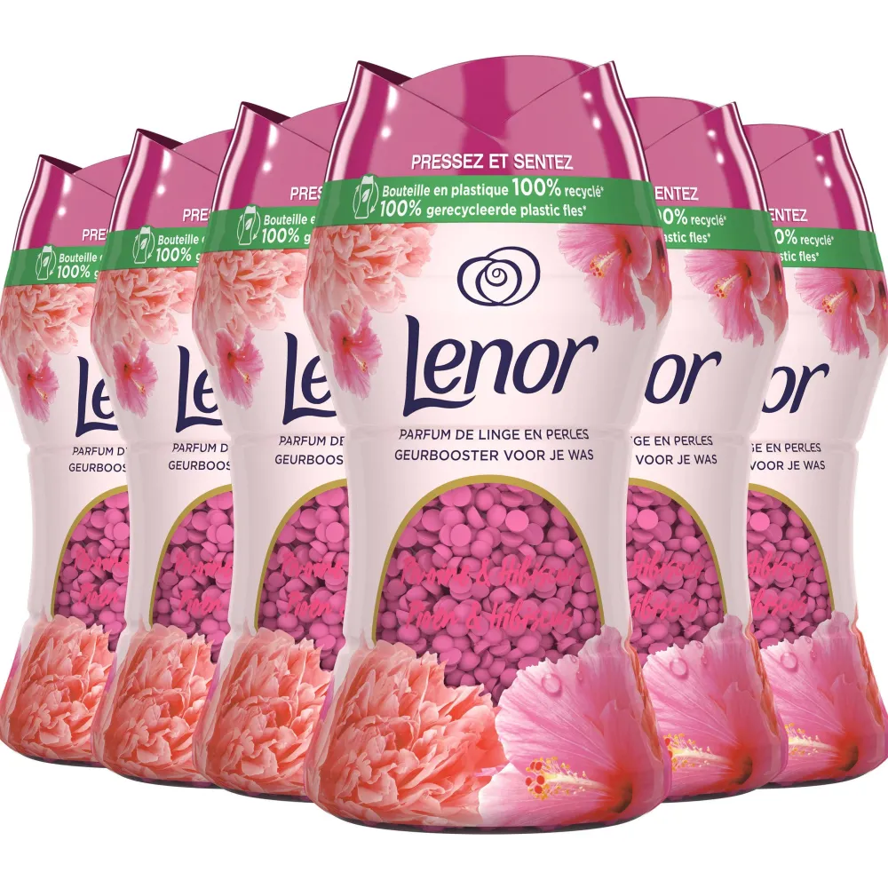 Shop Lenor In-Wash Pioenroos En Hibiscus Geurparels - 6 X 140 Gram