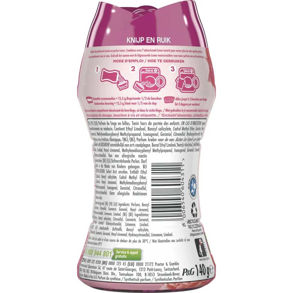 Shop Lenor In-Wash Pioenroos En Hibiscus Geurparels - 6 X 140 Gram