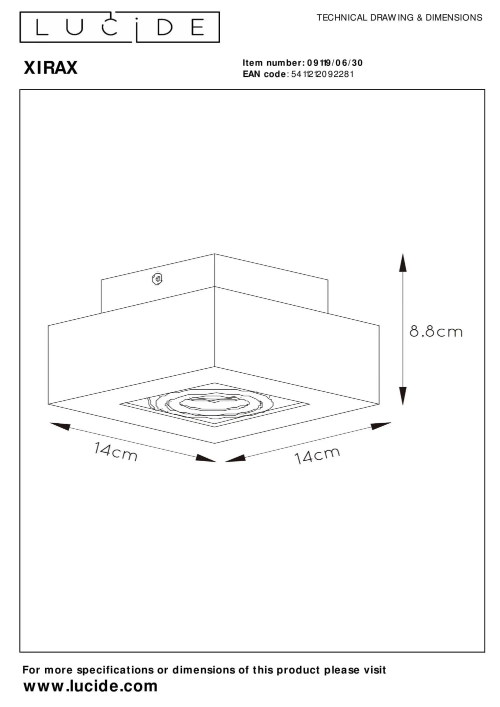 Clearance Lucide Plafondlamp Xirax
