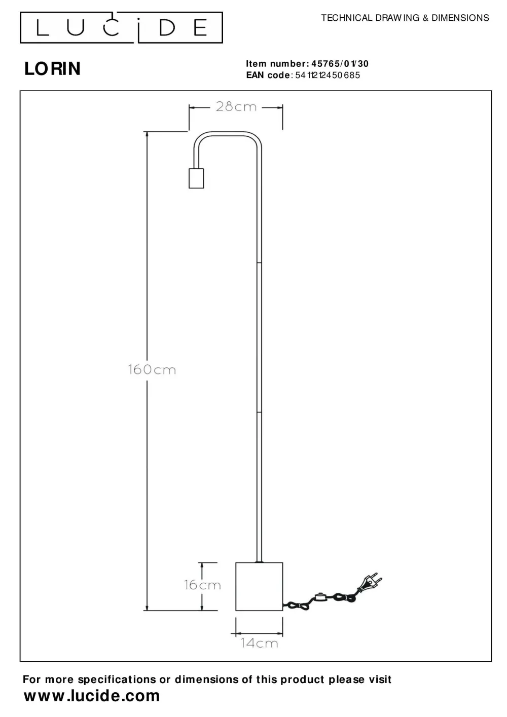 Clearance Lucide Vloerlamp Lorin