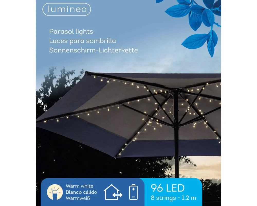 Led Parasol Partylight Buiten Op Batterij|Lumineo New