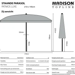 Parasol Patmos (210X140 Cm)|Madison Shop