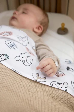 Discount Meyco Baby Wieglaken Animal/Uni - Set Van 2 75X100C M Wit/Multi