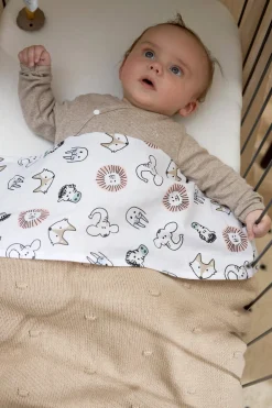 Discount Meyco Baby Wieglaken Animal/Uni - Set Van 2 75X100C M Wit/Multi