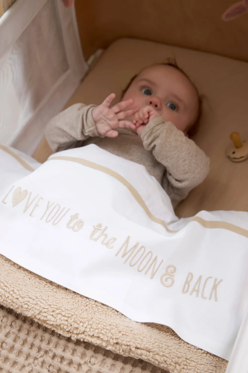 Flash Sale Meyco Baby Wieglaken 'Love You To The Moon & Back' Sand