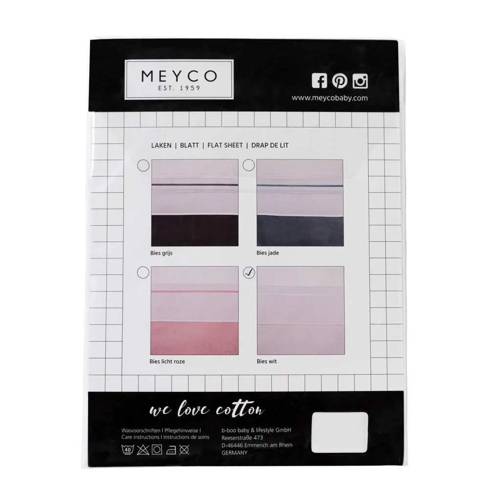 Flash Sale Meyco Ledikantlaken Met Bies 100X150 Cm Wit/Wit