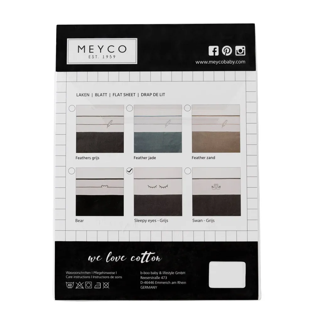 Outlet Meyco Sleepy Eyes Wieglaken 75X100 Cm Grijs