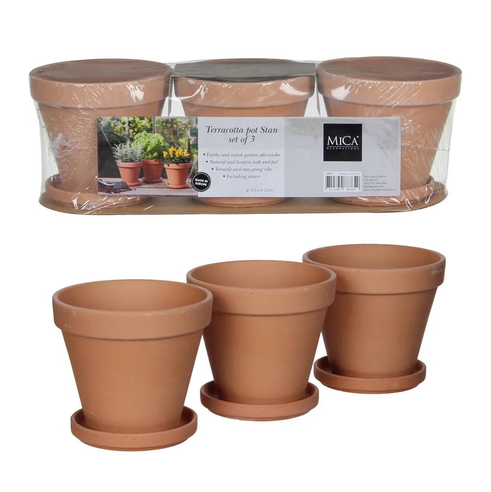 Bloempot Stan (Set Van 3) - (O13,5X12 Cm)|Mica Decorations Best