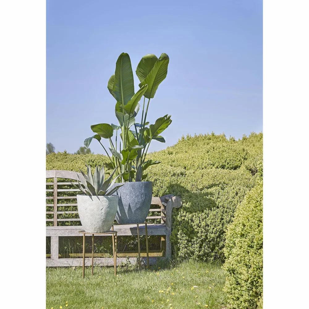 Bravo Bloempot Rond Lichtgrijs Slate - (H32,5Xo38 Cm)|Mica Decorations New