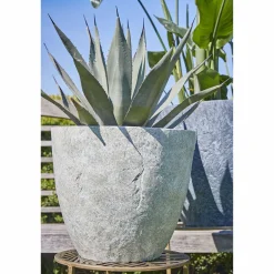 Bravo Bloempot Rond Lichtgrijs Slate - (H32,5Xo38 Cm)|Mica Decorations New