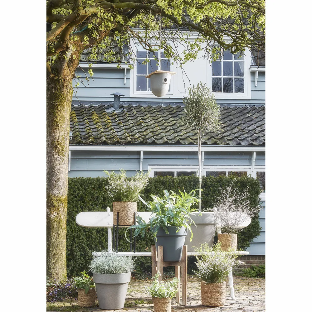 Orion Bloempot Rond Grijs - (H34Xo36 Cm)|Mica Decorations Online