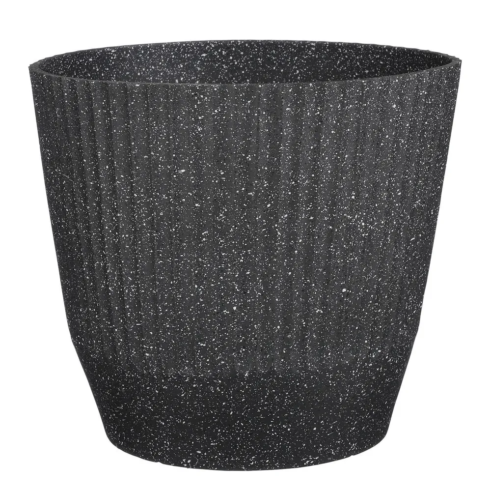 Rio Bloempot Rond Zwart Terrazzo - (H33,5Xo37 Cm)|Mica Decorations Fashion