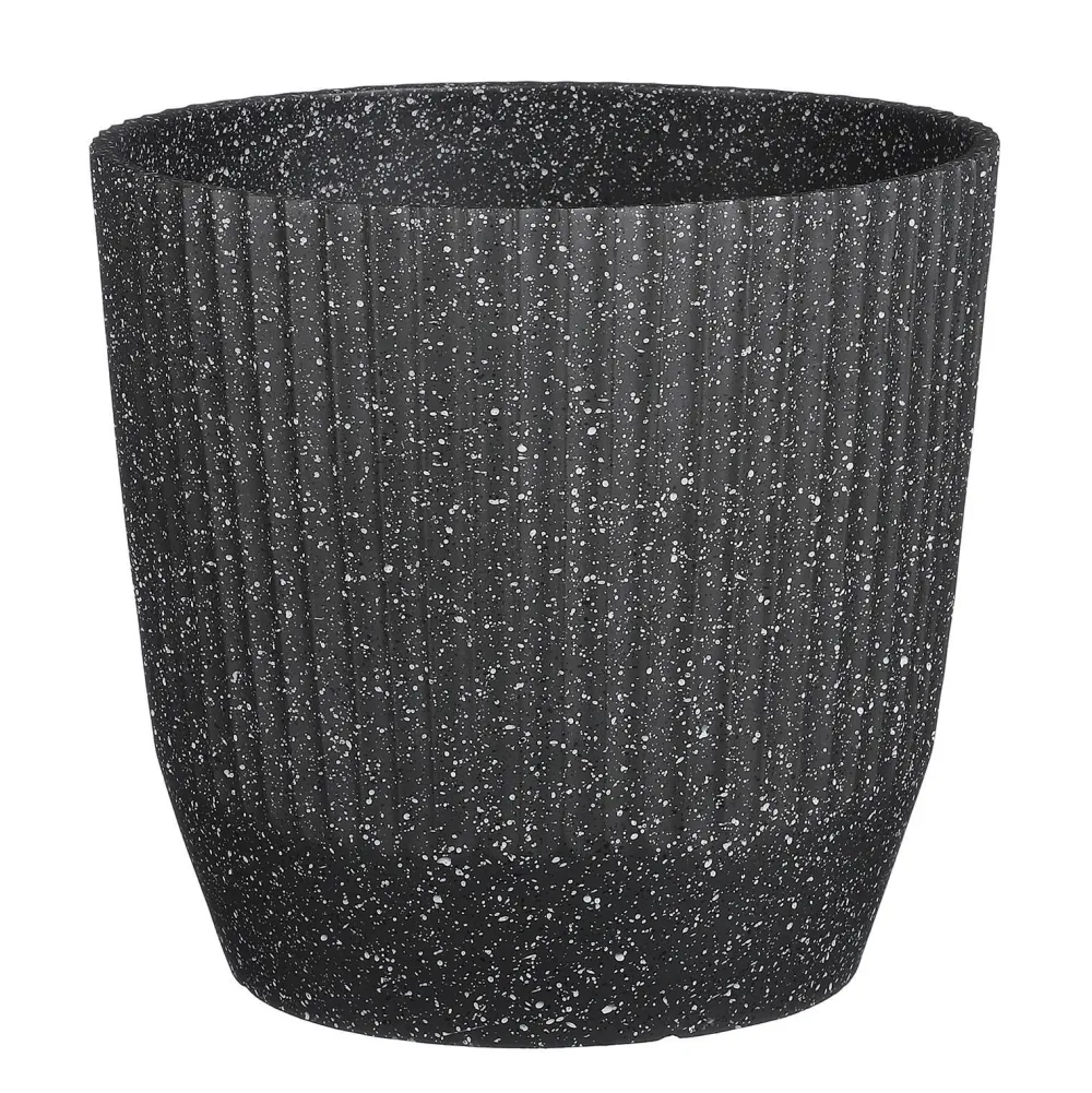 Rio Bloempot Rond Zwart Terrazzo - (H28Xo31 Cm)|Mica Decorations Best Sale