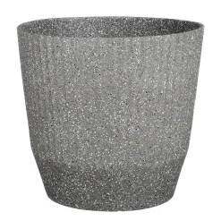 Rio Bloempot Rond Grijs Terrazzo - (H33,5Xo37 Cm)|Mica Decorations Outlet