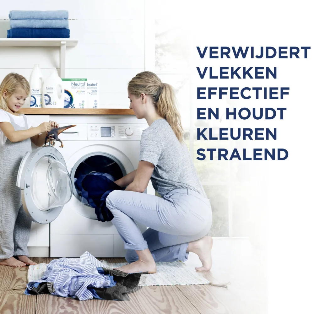 Outlet Neutral Parfumvrij Kleur Waspoeder - 4 X 18 Wasbeurten - Voordeelverpakking - 72 Wasbeurten