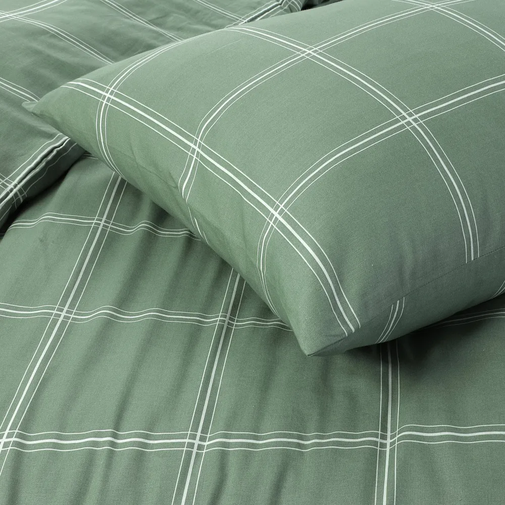 Outlet NOUS Living Katoenen Dekbedovertrek 2 Persoons Line Check (200X220 Cm)