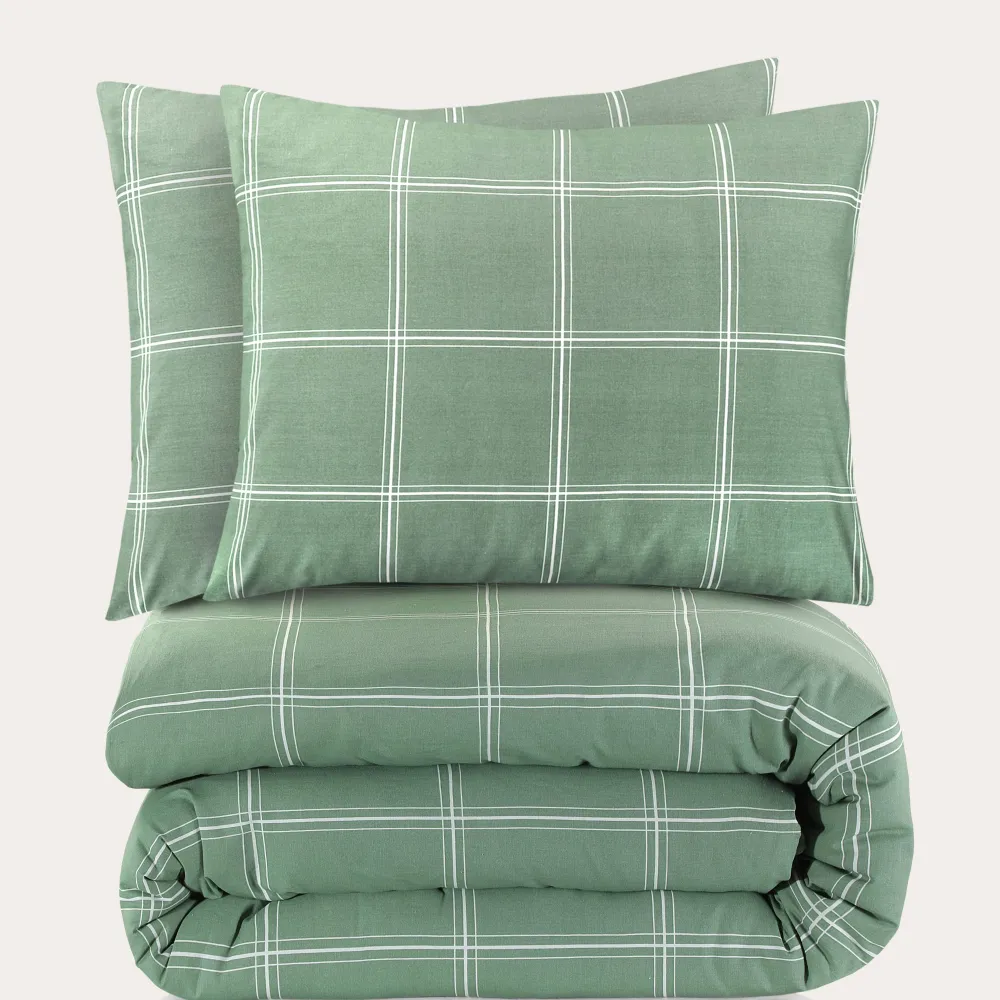 Hot NOUS Living Katoenen Dekbedovertrek Lits-Jumeaux Line Check (240X220 Cm)