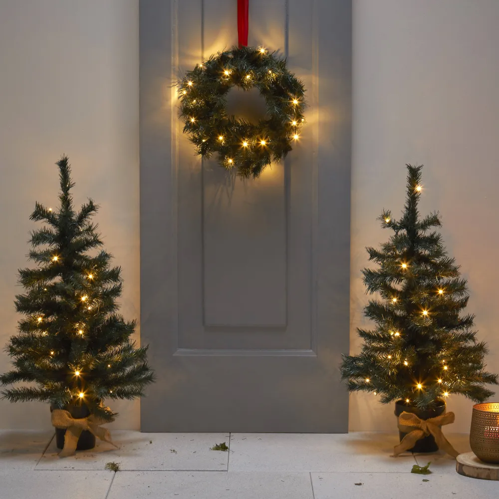 Online Nova Belle 2 Verlichte Buiten Kerstbomen En Krans Fraser (H95 X O55 Cm)