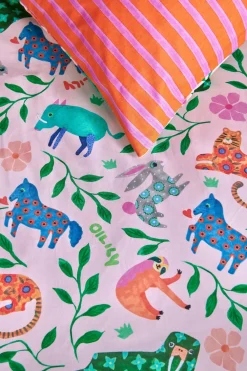 Discount Oilily Katoenen Dekbedovertrek 1 Persoons Happy Zoo (140X200 Cm)
