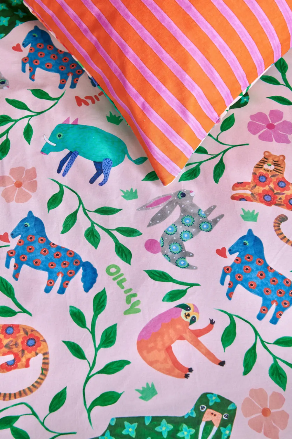 Hot Oilily Katoenen Dekbedovertrek Peuter Happy Zoo (120X150 Cm)