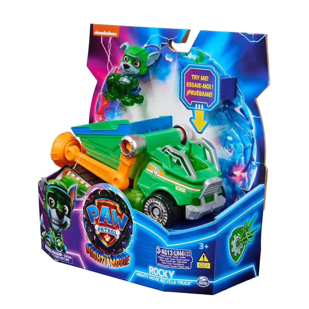 The Mighty Movie Vuilniswagen Met Rocky Actiefiguur Licht En Geluid|Paw Patrol Cheap