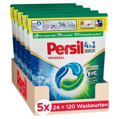 Sale Persil Discs Universal Doy - Wascapsules - Voordeelverpakking - 5 X 24 Wasbeurten - 120 Wasbeurten