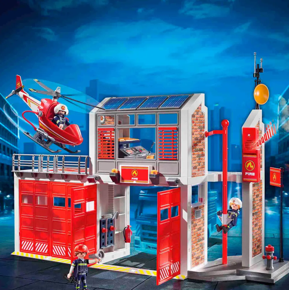 City Action Grote Brandweerkazerne Met Helicopter|Playmobil Cheap