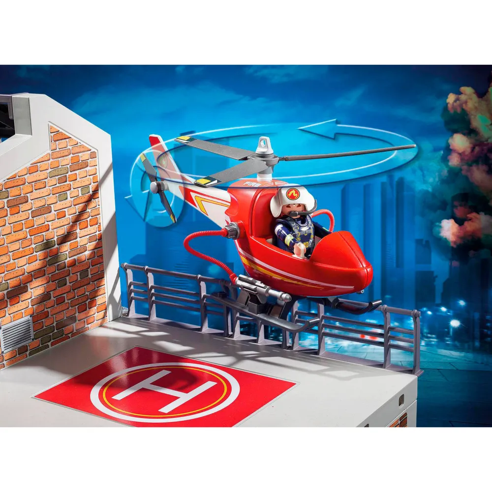 City Action Grote Brandweerkazerne Met Helicopter|Playmobil Cheap