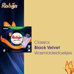 Shop Robijn Classics Black Velvet Wasmiddeldoekjes - 4 X 16 Wasstrips - Voordeelverpakking - 64 Wasbeurten