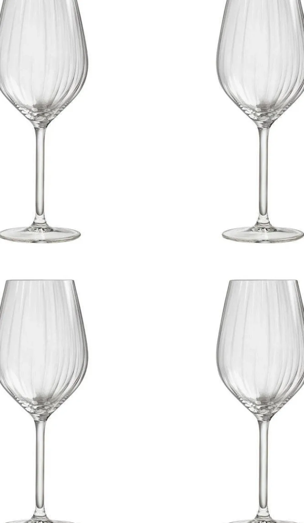 Store Royal Leerdam Wijnglas Wit Plisse (Set Van 4)