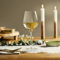 Store Royal Leerdam Wijnglas Wit Plisse (Set Van 4)