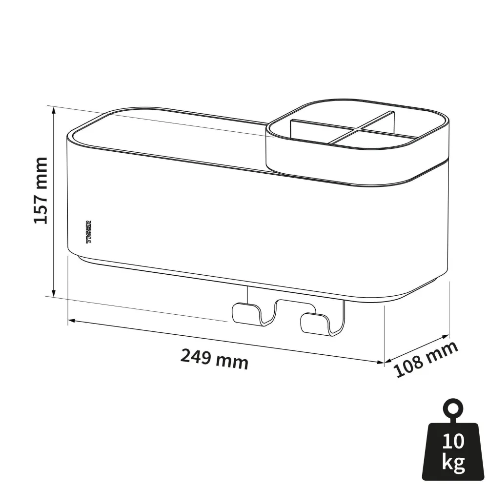 Best Tiger Opbergbak Met Handdoekhaak 2-Store (24,9X15,7 Cm)