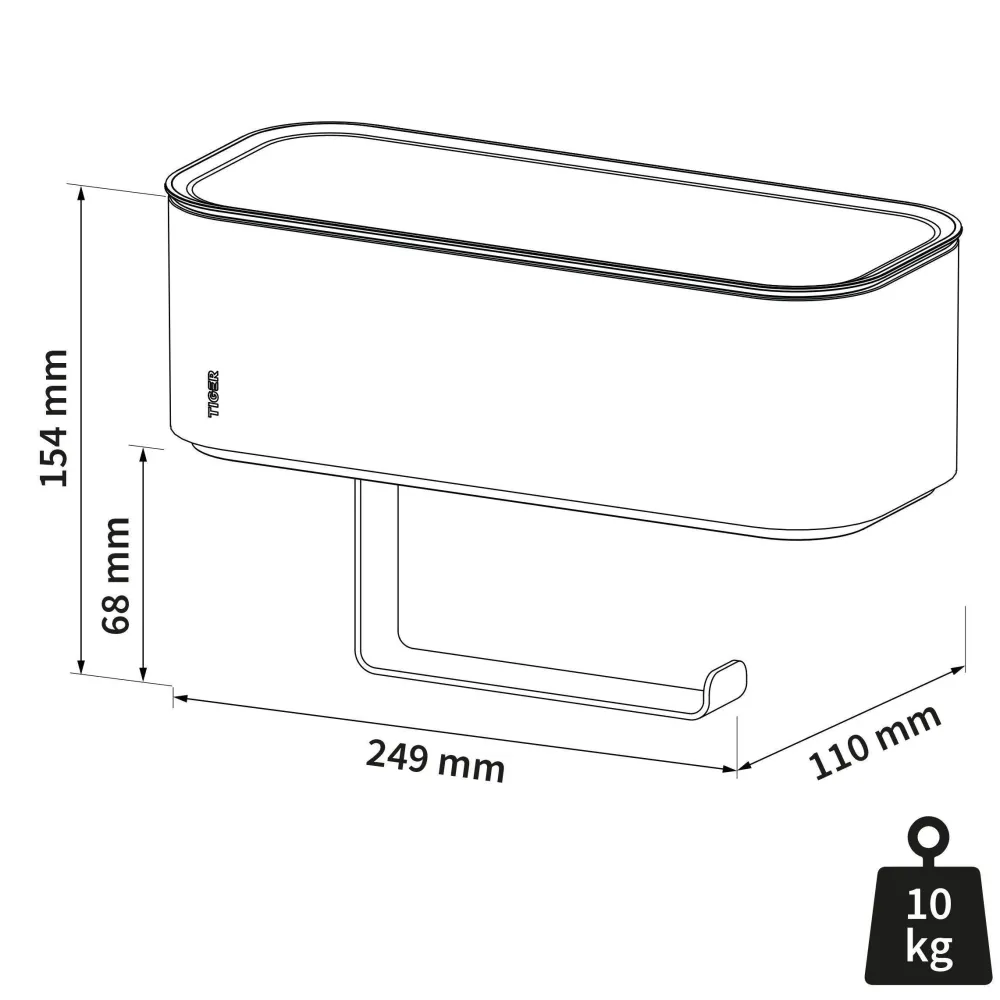 New Tiger Toiletrolhouder Met Opbergbakje 2-Store