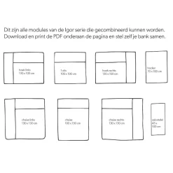 Online Wehkamp Home Igor Modulair Bankelement (Hoek Rechts)