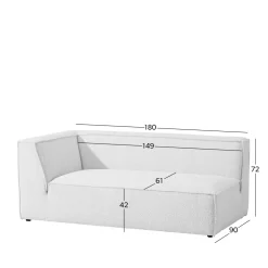 Discount Wehkamp Home Newton Modulair Bankelement (Boucle ) (2-Zits Arm Links)
