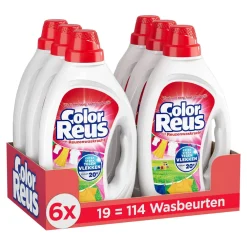 Sale Witte Reus Color Reus Gel - Vloeibaar Wasmiddel - Gekleurde Was - Voordeelverpakking - 6 X 19 Wasbeurten - 114 Wasbeurten