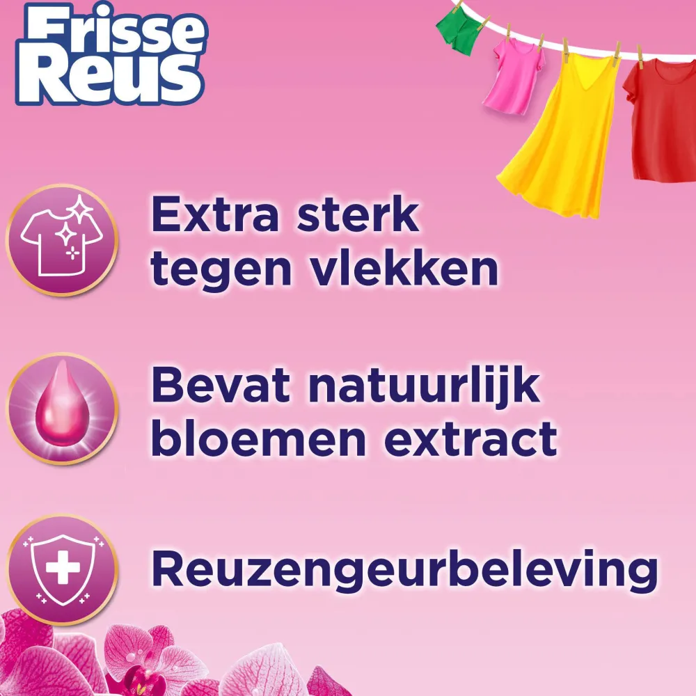 Outlet Witte Reus Gel Orchidee - Vloeibaar Wasmiddel - Gekleurde Was - Voordeelverpakking - 6 X 19 Wasbeurten - 114 Wasbeurten