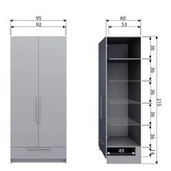 Outlet Woood Kledingkast Kast Pure