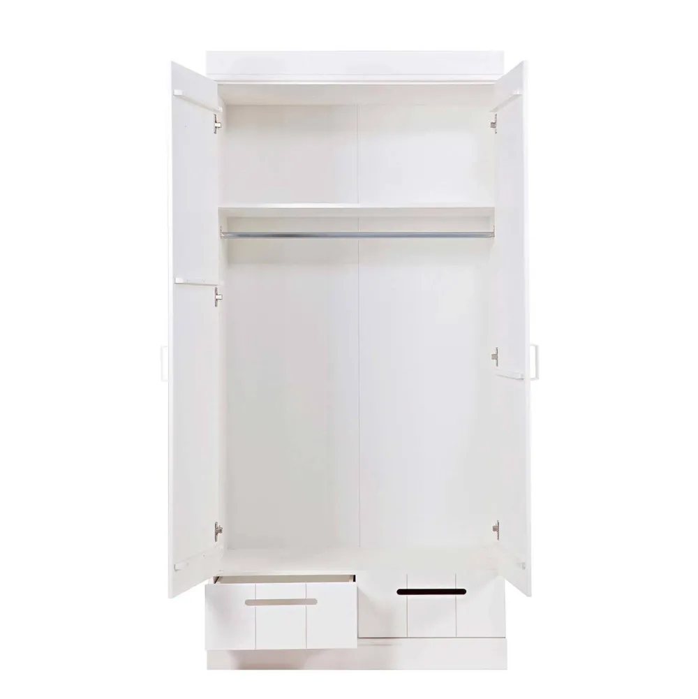 Clearance Woood Connect Kast 2-Deurs Met Lade - Grenen - Wit - 195X94X53 Connect