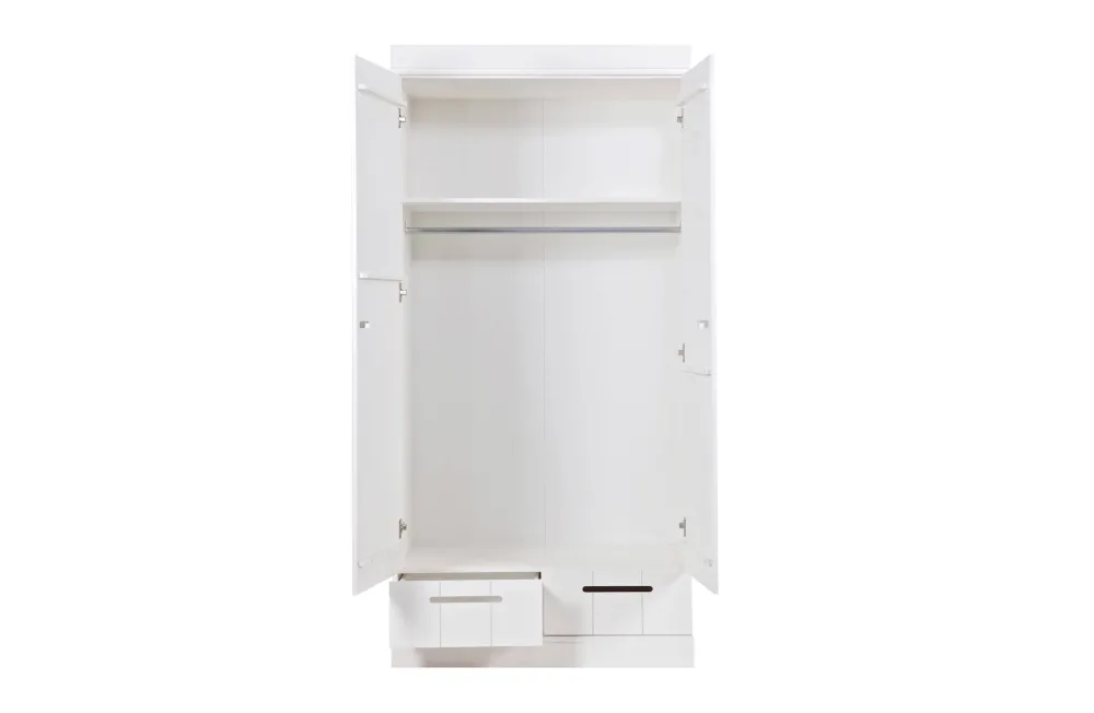 Clearance Woood Connect Kast 2-Deurs Met Lade - Grenen - Wit - 195X94X53 Connect