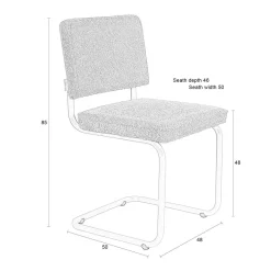Discount Zuiver Eetkamerstoel (Set Van 2) Ridge Soft