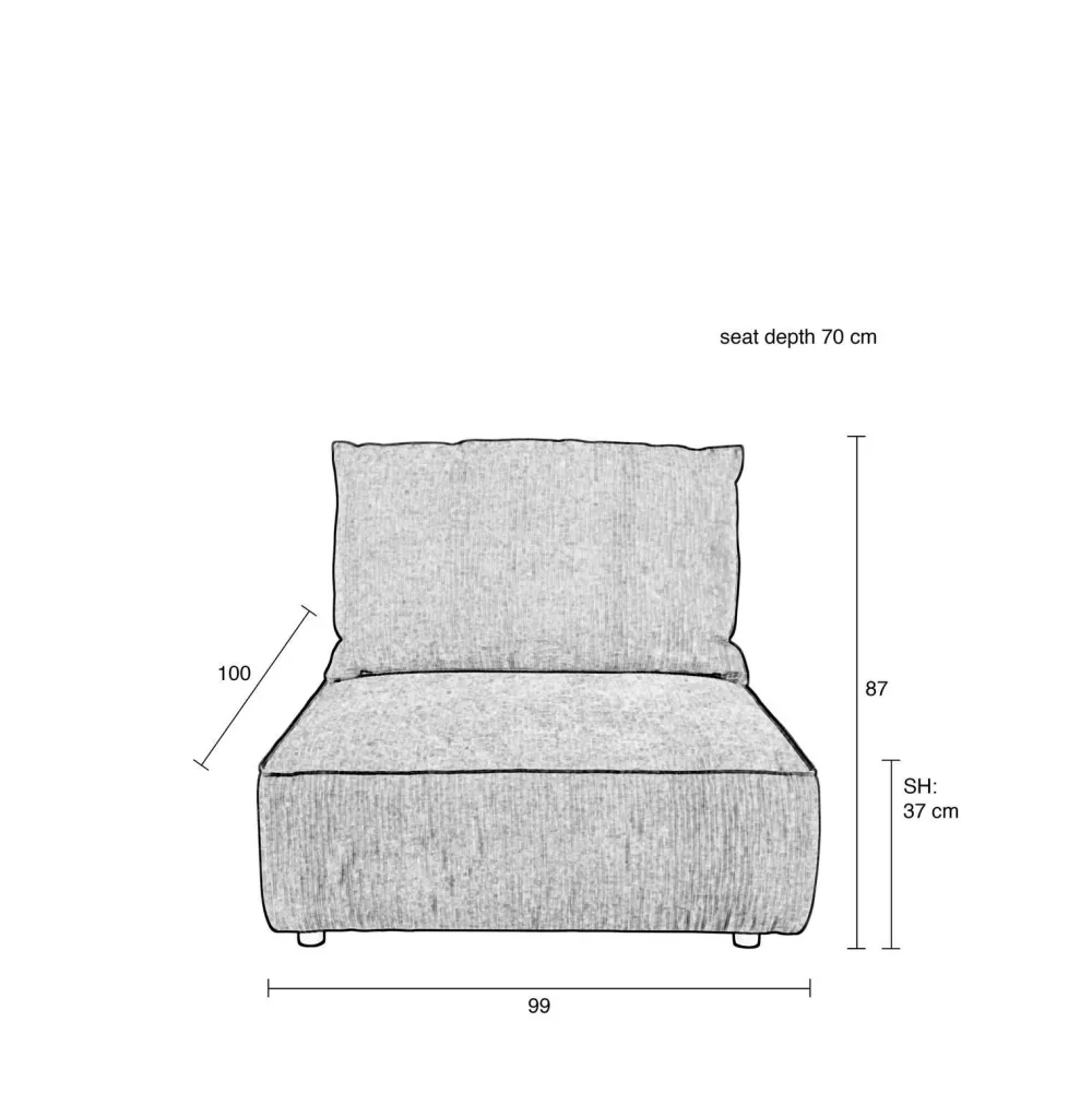 Best Sale Zuiver Hunter Modulair Bankelement (1,5-Zits Met Rug)